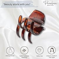 Vista 2 de Parcelona Pinzas para el cabello de celuloide de celuloide francés clásico grande de 2 pulgadas, pinzas de garra para el pelo de las mujeres, hechos