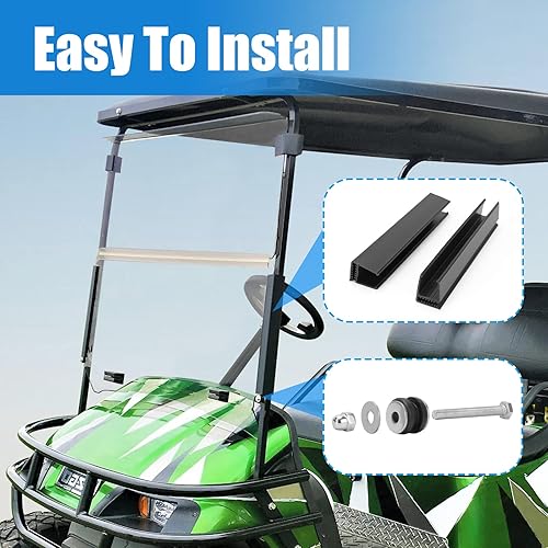 Vista 10 de Parabrisas para carrito de golf EZGO TXT 1995-2013 tintado Teñido