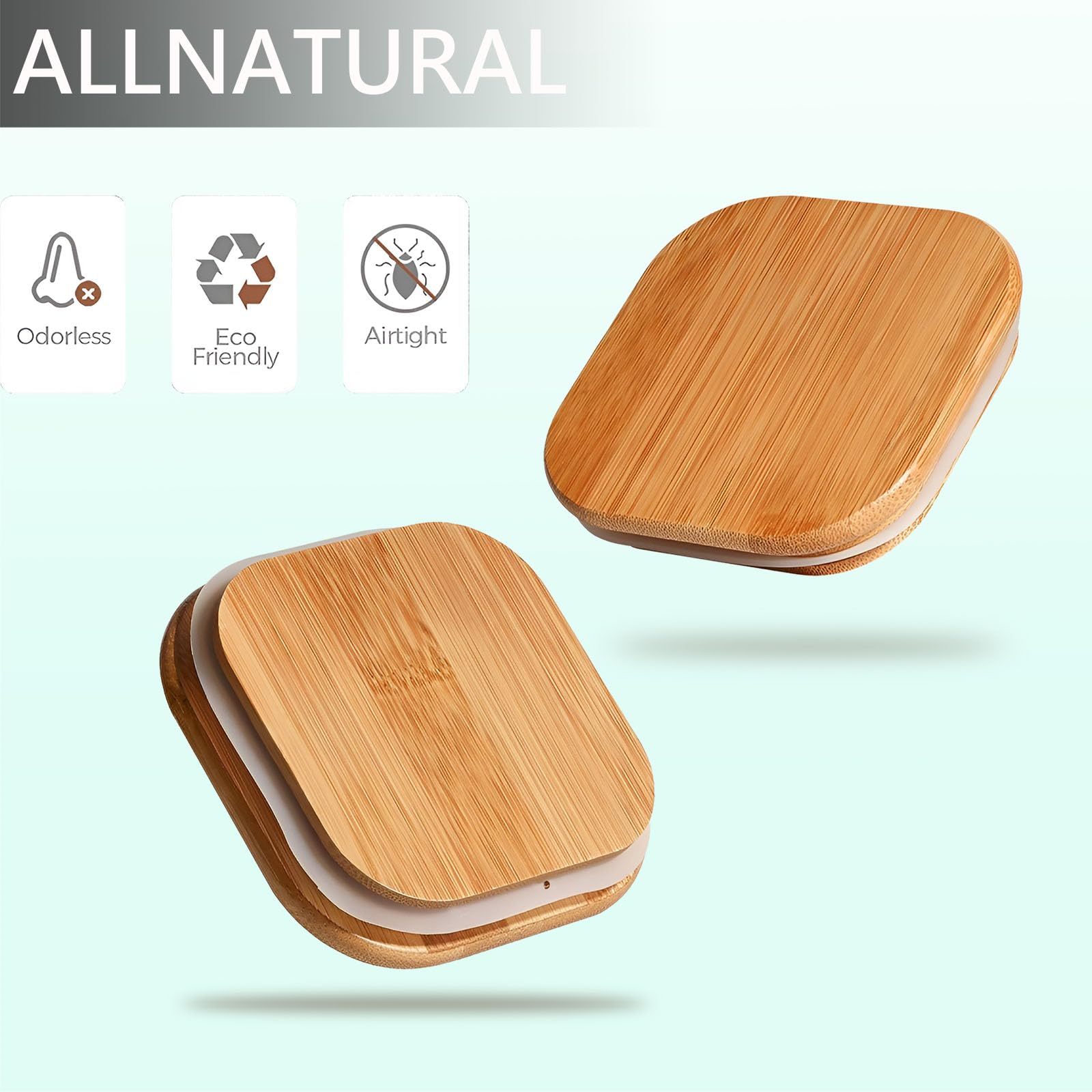 VIEWELLD Frischhaltedosen mit luftdichten Bambusdeckeln 5er Set, Glasdosen mit luftdichten Deckeln, Glas Frischhaltedosen für Nudeln, Hafer, Kaffee, Mehl, Zucker, am besten für Küche, quadratisch