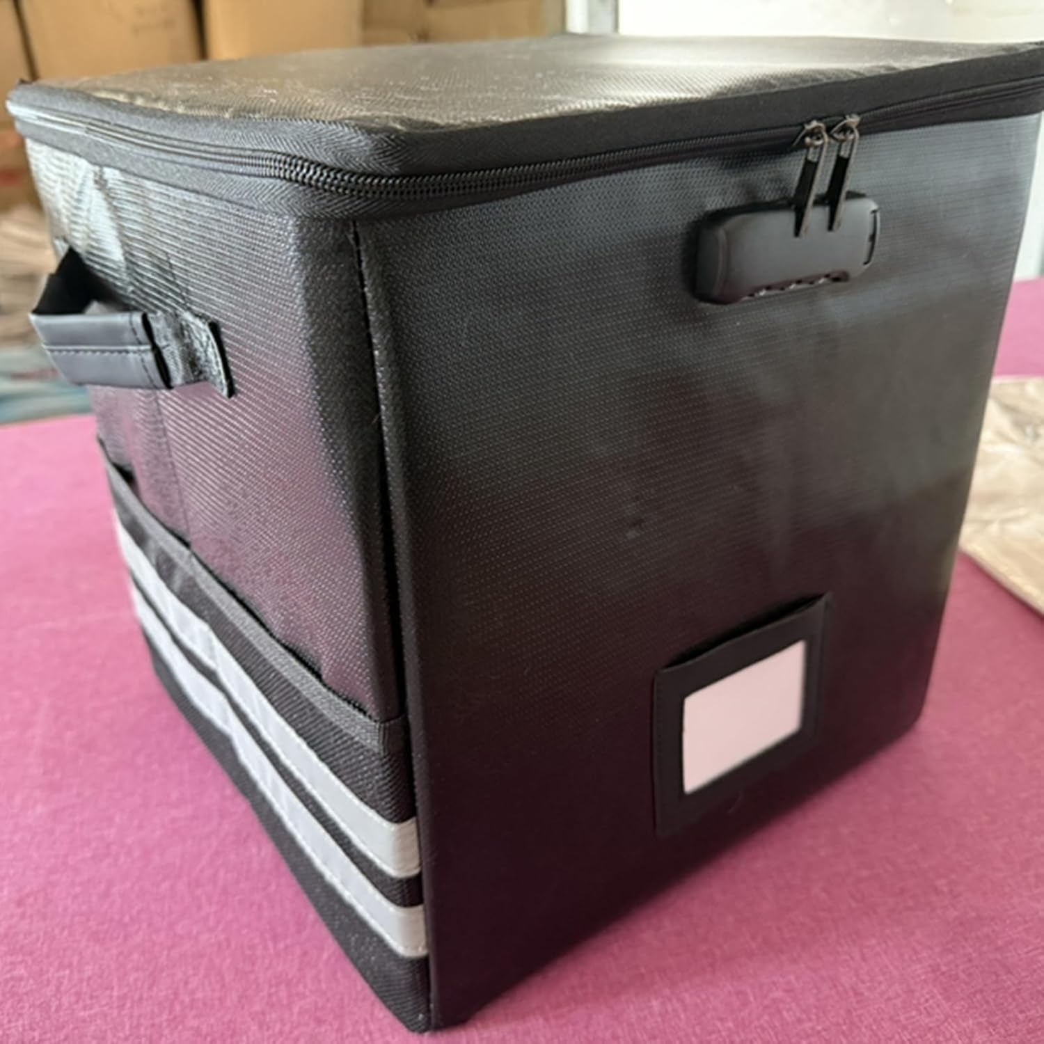 レコードアルバム収納 - ロック可能なレコードストレージボックス、耐火性、防水レコードオーガナイザーストレージ | 防水折りたたみ式