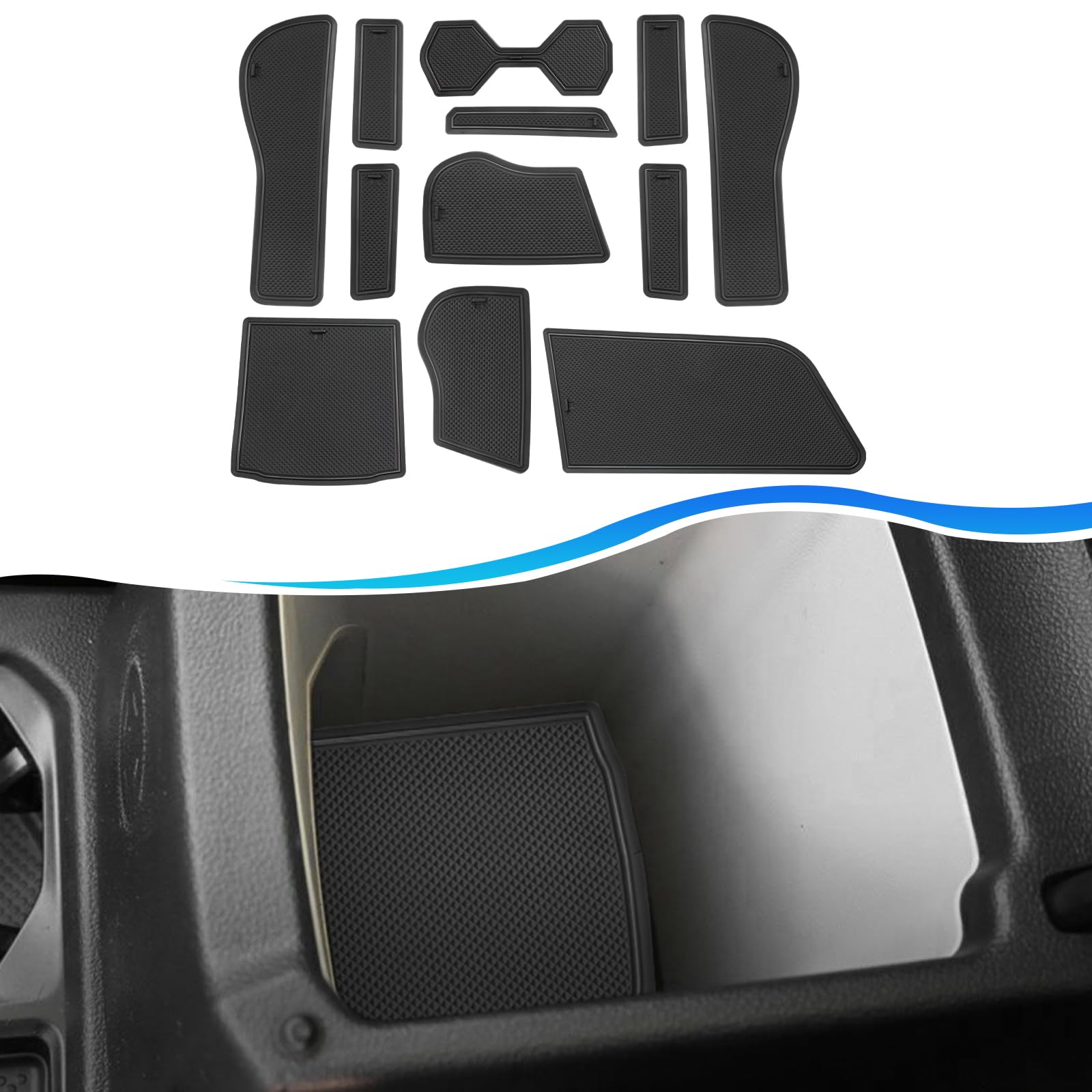 SXCY for 2022-2024 VW Taos Accessories Cup Holder Inserts Liner 2023 2024 Taos Door Slot Mats for Volkswagen Taos Accessories 2024 Taos Center Console