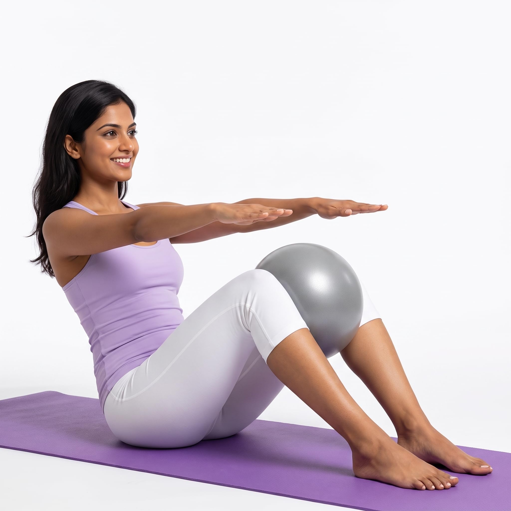 Mini Pilates Ball, 25cm, PVC, Beige and Brown, 160g, for Core and Pelvic Floor Training (Brown)-picture-13