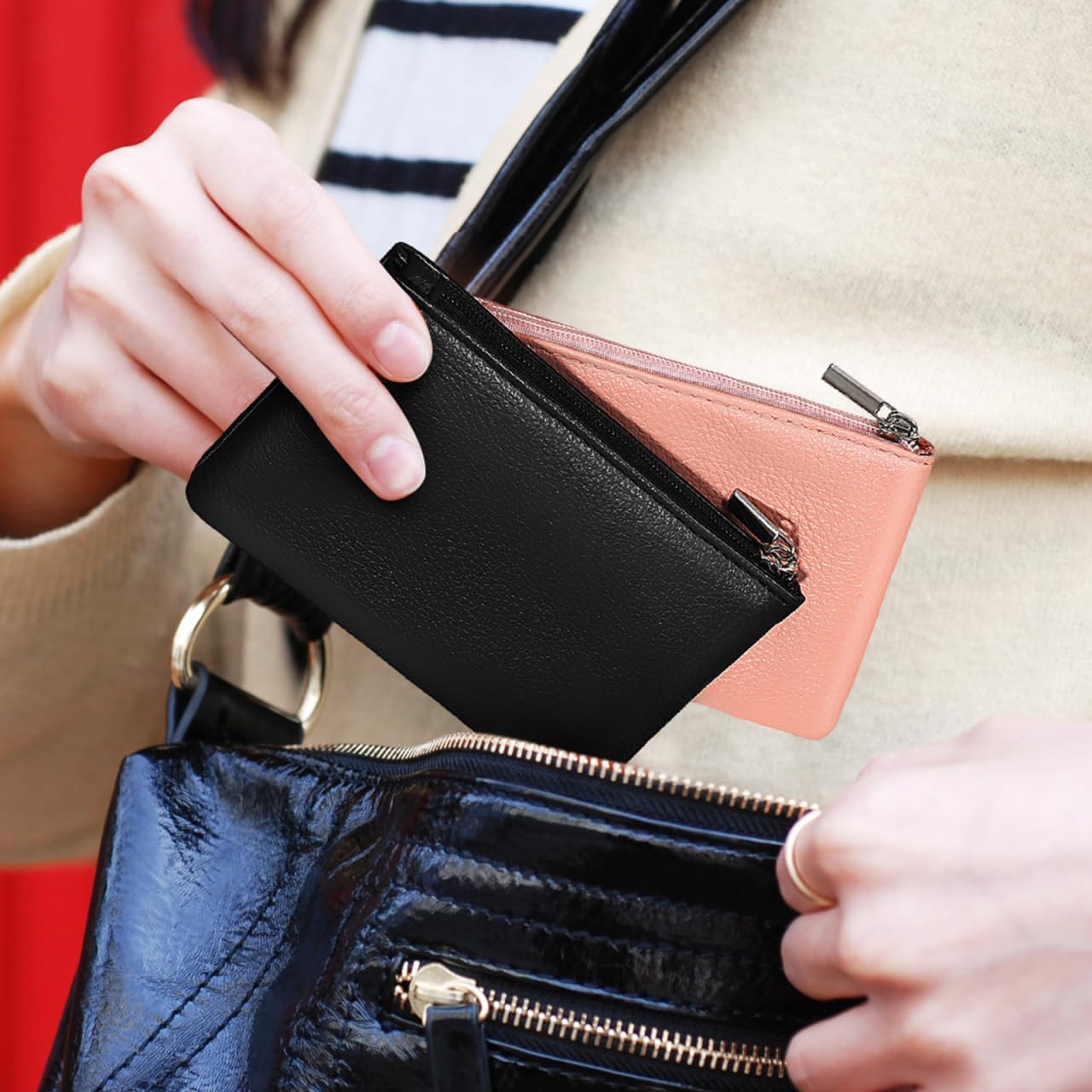 2Pcs Coin Purse Zippered Small Pu Leather Change Wallets for Women Portable Compact Wallets with Secure Zipper for Coins Keys Essentials - Image 8