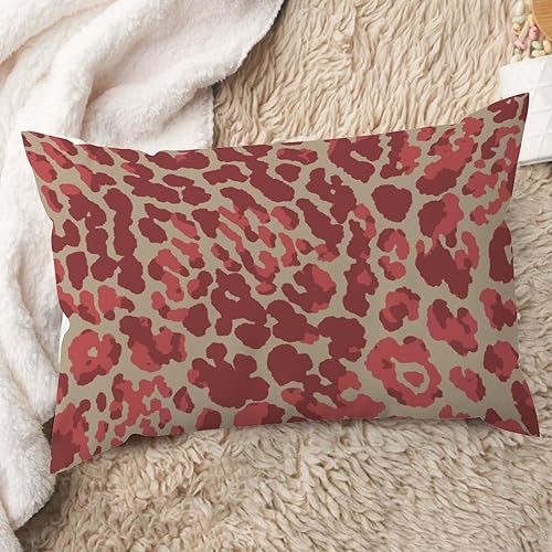 Miniatura 2 de Funda de almohada de leopardo rojo y marrón con estampado de guepardo, funda de cojín de antílope rojo y marrón, funda de almohada decorativa de 12