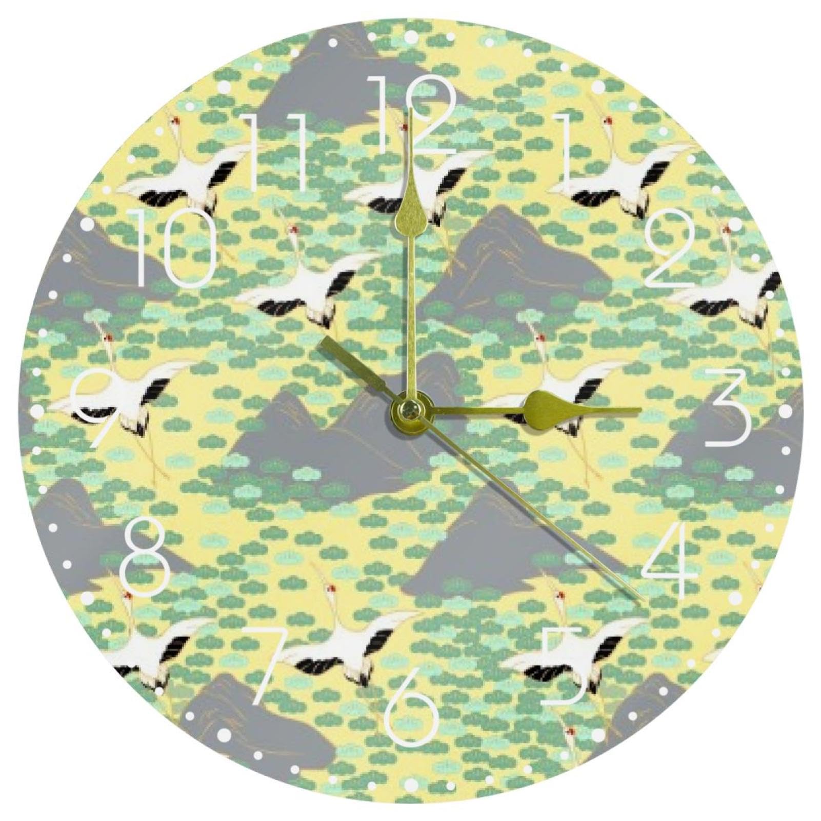 Horloge murale ronde silencieuse de 25 cm avec un grand cadran épuré pour le bureau