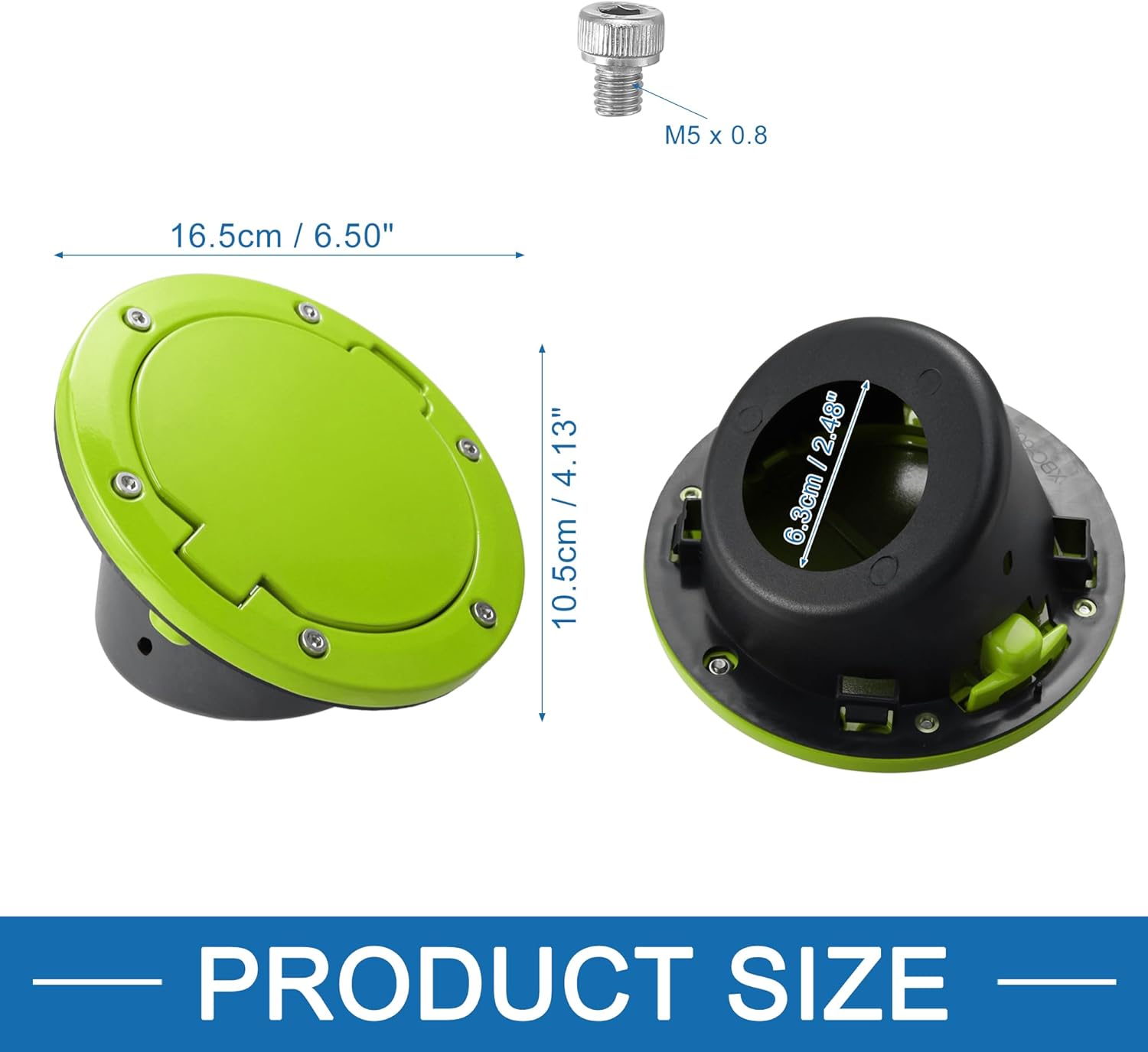 Gas Fuel Tank Cap Cover Locking Fuel Filler Cover Accessories for Jeep Wrangler 2007-2017 Aluminum Alloy ABS Green