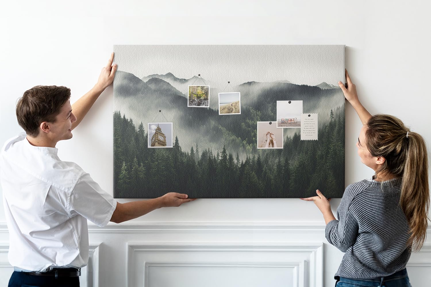 Tablero de corcho decorativo 120x80 cm | Paisaje forestal