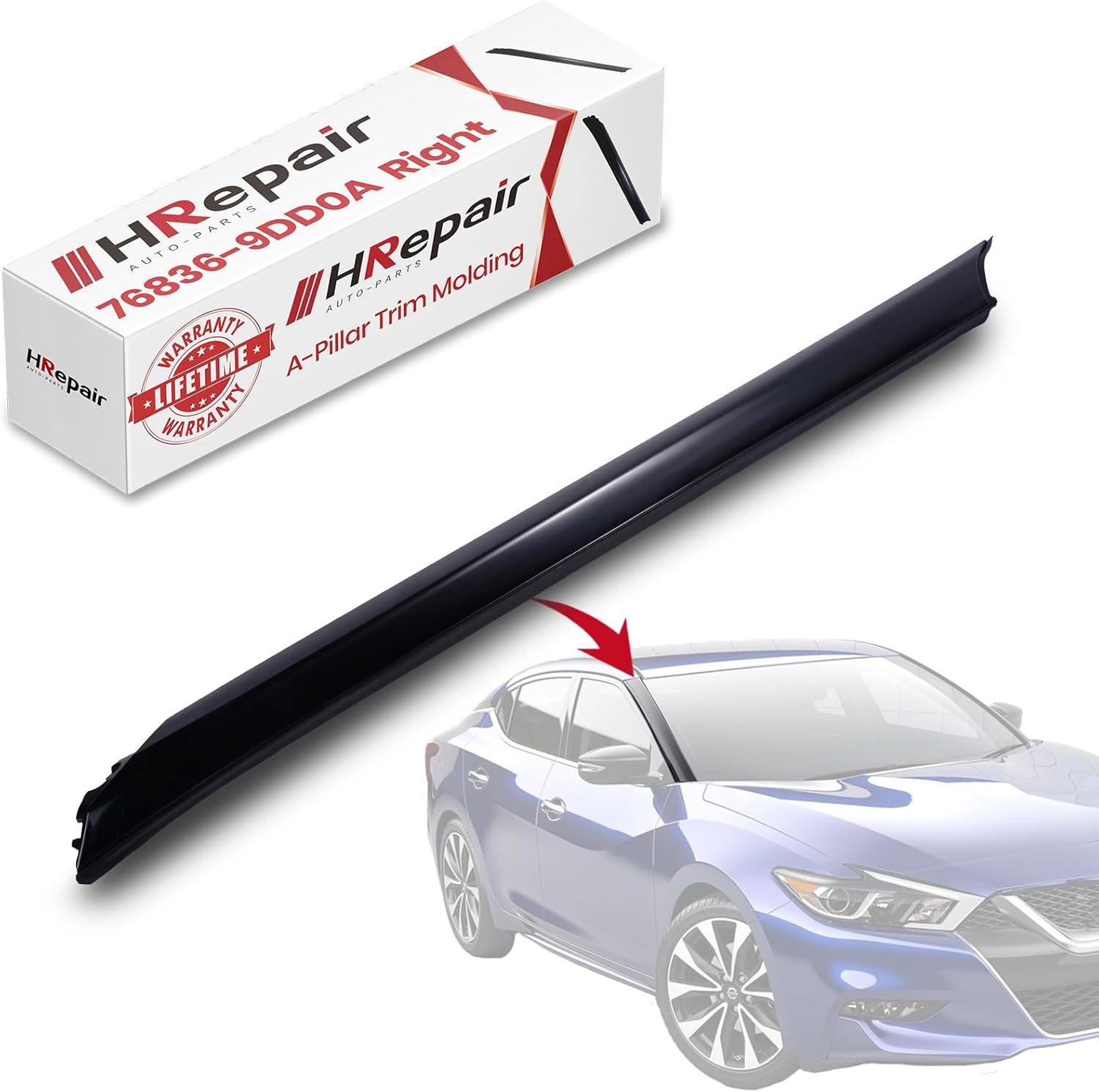 Windshield A-Pillar Trim Molding fits for Nissan Maxima 2016 2017 2018 2019 2020,Outer Window A-Pillar Trim Panel,Driver Side(Left) -76837-9DD0A