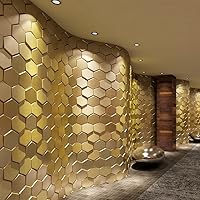 Vista 2 de Art3d Azulejos de piel sintética para pegar a la pared, con forma de hexágono en 3D