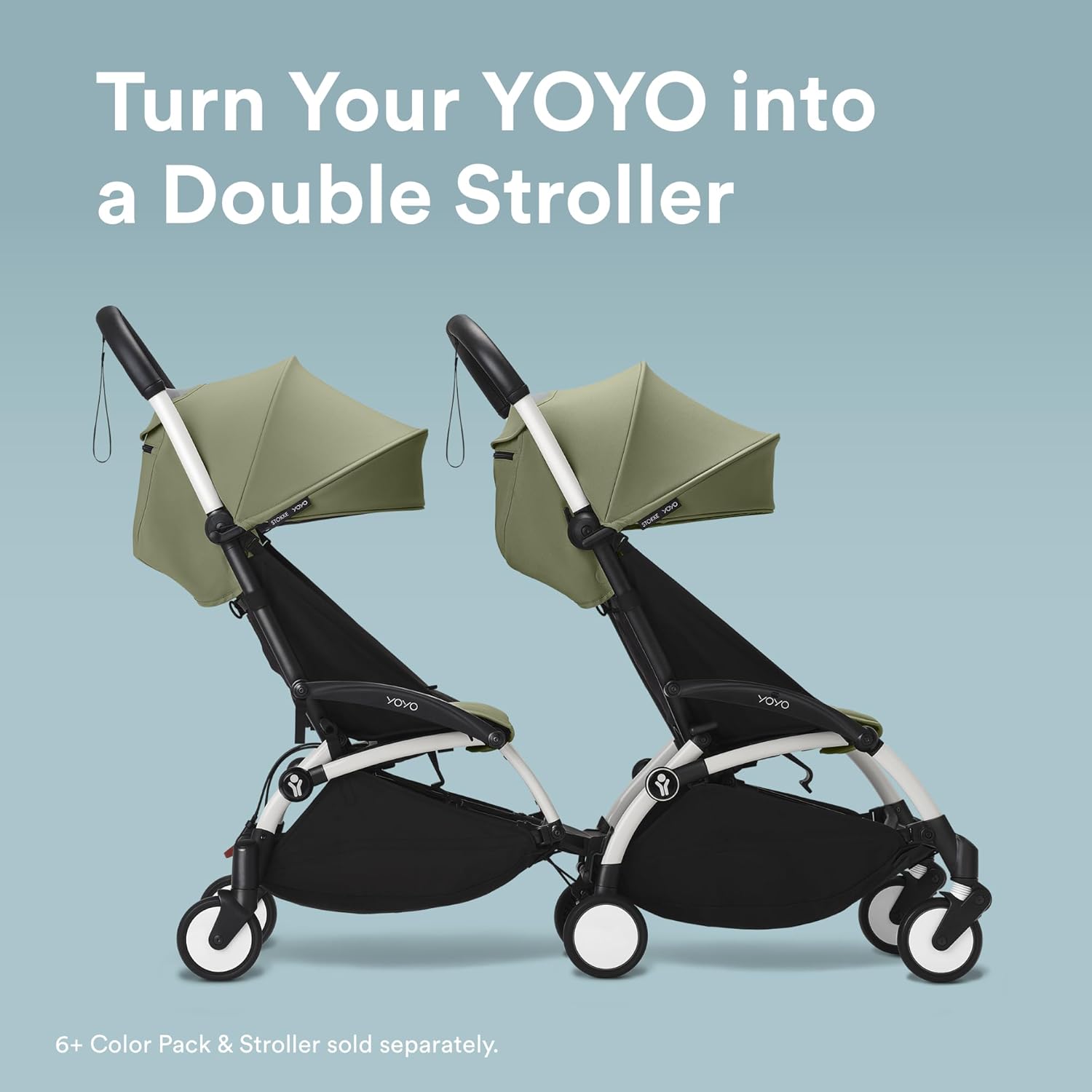 Stokke YOYO Connect, White - Turn Your YOYO2 or YOYO3 Stroller into a Double Stroller - Still Compact & Easy to Maneuver