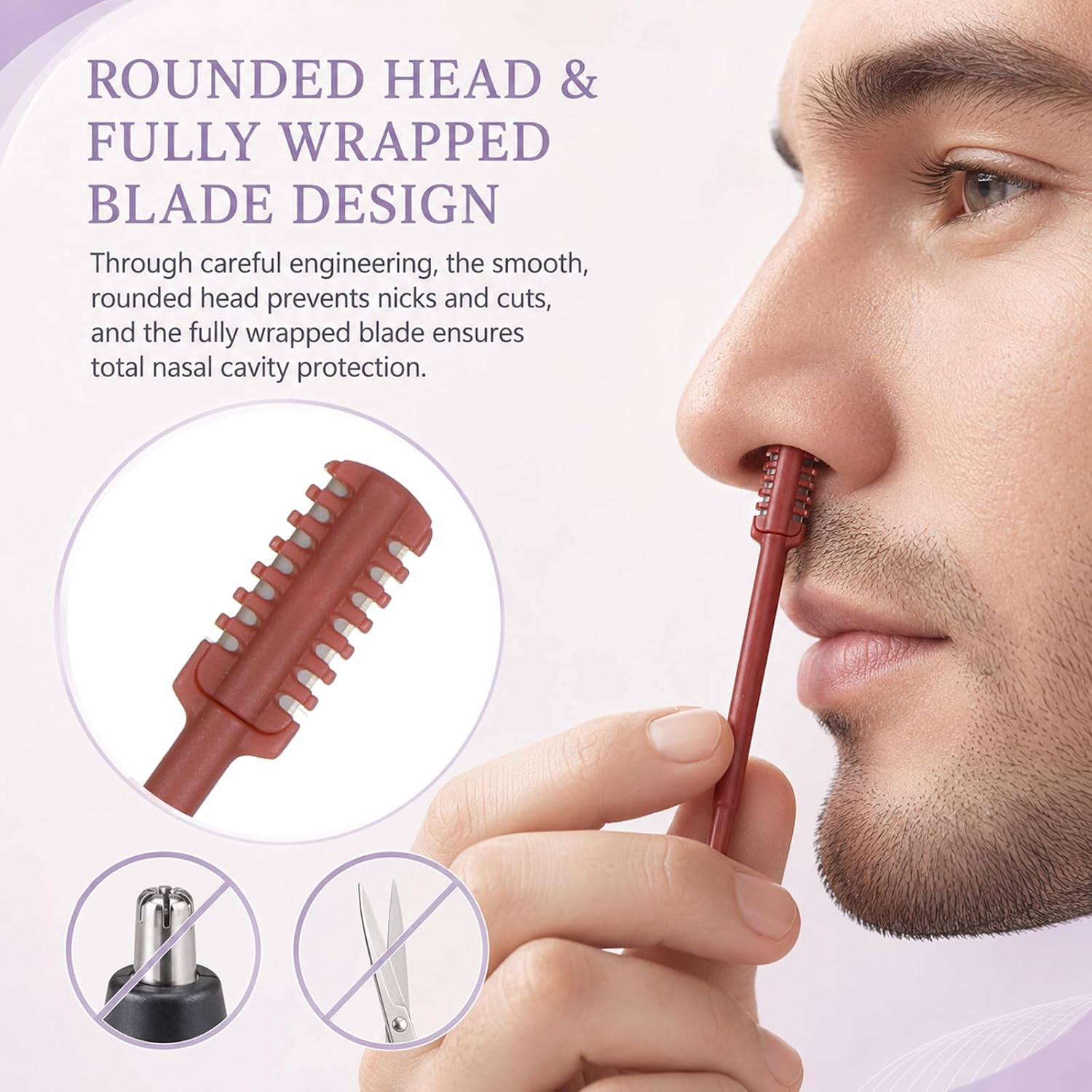 Nasal Hair Cutter 2026 Upgraded Staggered Blades Nose Hair Trimmer