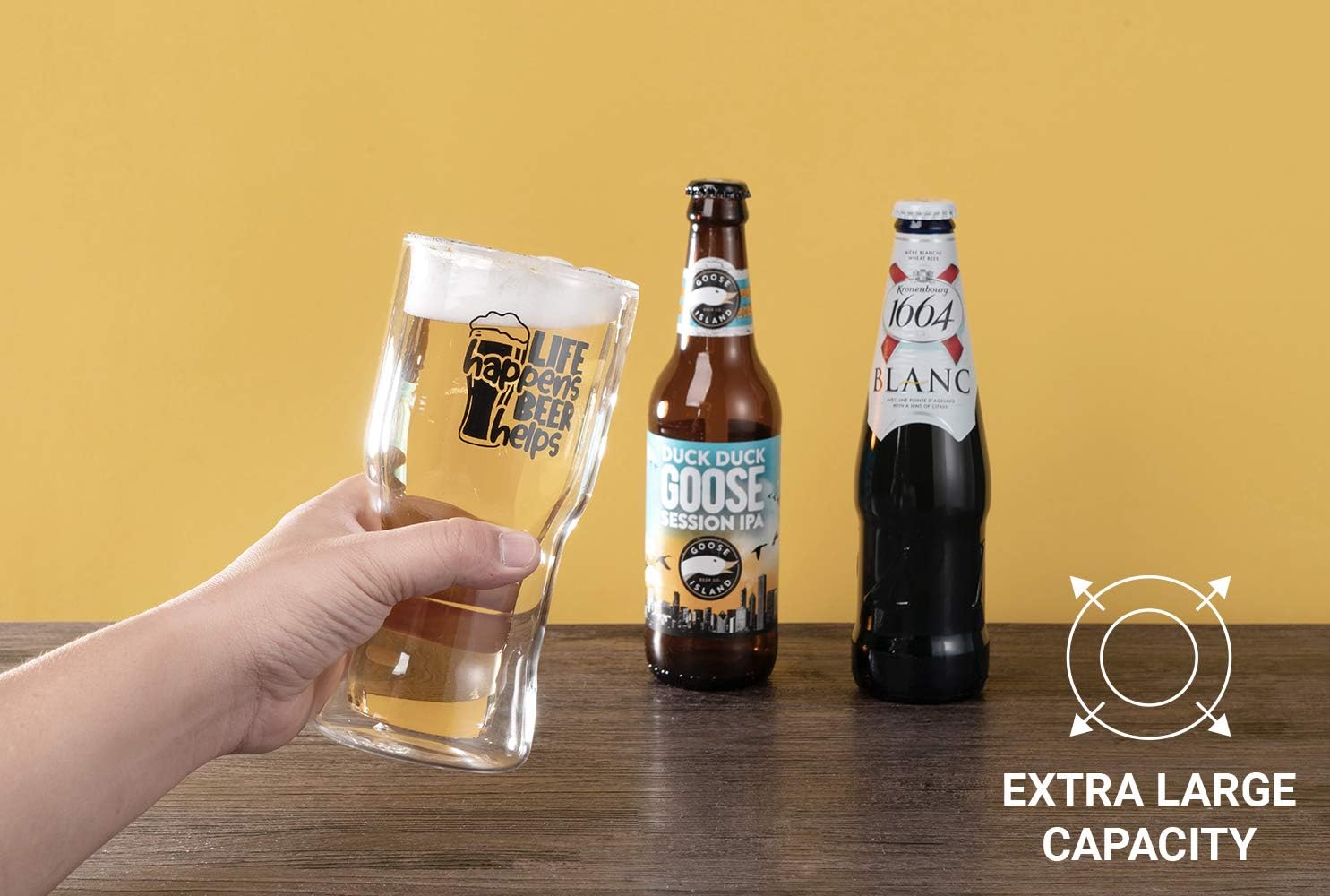 Exсluѕіvе Dіѕсоunt 70% Prісе Double Walled Beer Glass, Insulating Double Walled Beer Glass, 20 Ounce Beer Glass, Set of 2，Perfect for gifts