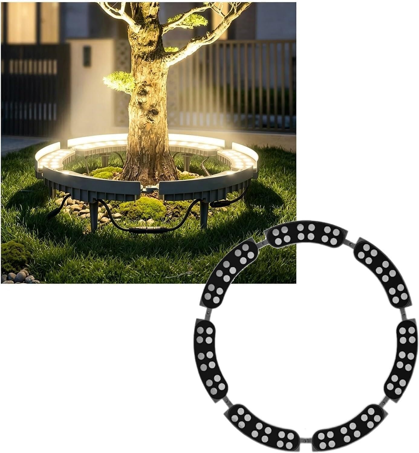 k3Mq9Rw Solar Tree Lights Low-voltage Landscape Tree Ring Lights, Suitable For Gardens, Courtyards, And Palm Trees(7 Packs)