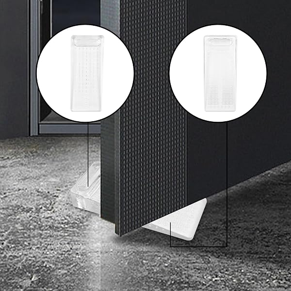 5 Pezzi cuneo fermaporta gomma, Altezza Regolabile Antiscivolo Antigraffio ferma porta da pavimento, ferma porte Protezioni per Balcone, Camerette, Cucina, Bagno, Ufficio, Hotel - 3