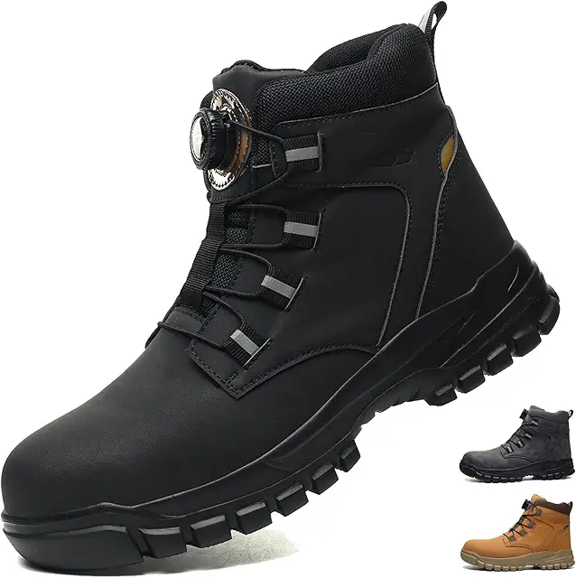 Insulated Steel Toe Cap Work Boots - Waterproof, Anti-Slip, Lightweight