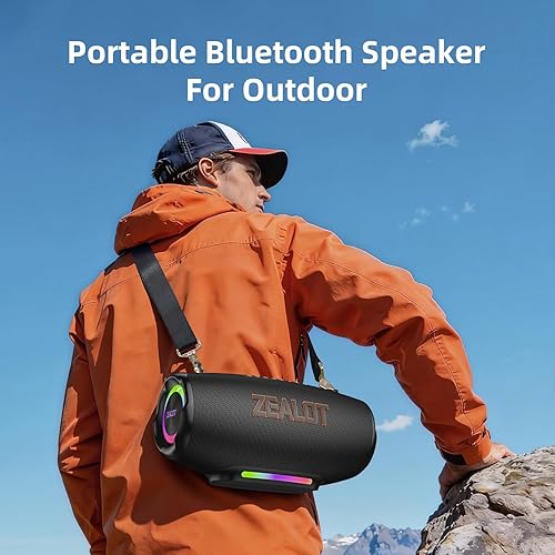 Miniatura 8 de ZEALOT Altavoz Bluetooth, 120 W MAX altavoz portátil para exteriores Bluetooth con carga rápida bidireccionalluces LED impermeabilidad IPX6indicador
