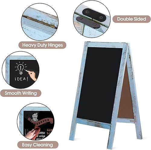 Miniatura 4 de Board2by Letrero magnético resistente con marco en A, 40 x 20 pulgadas, tablero de sándwich grande de pie, caballete de pizarra para exteriores,