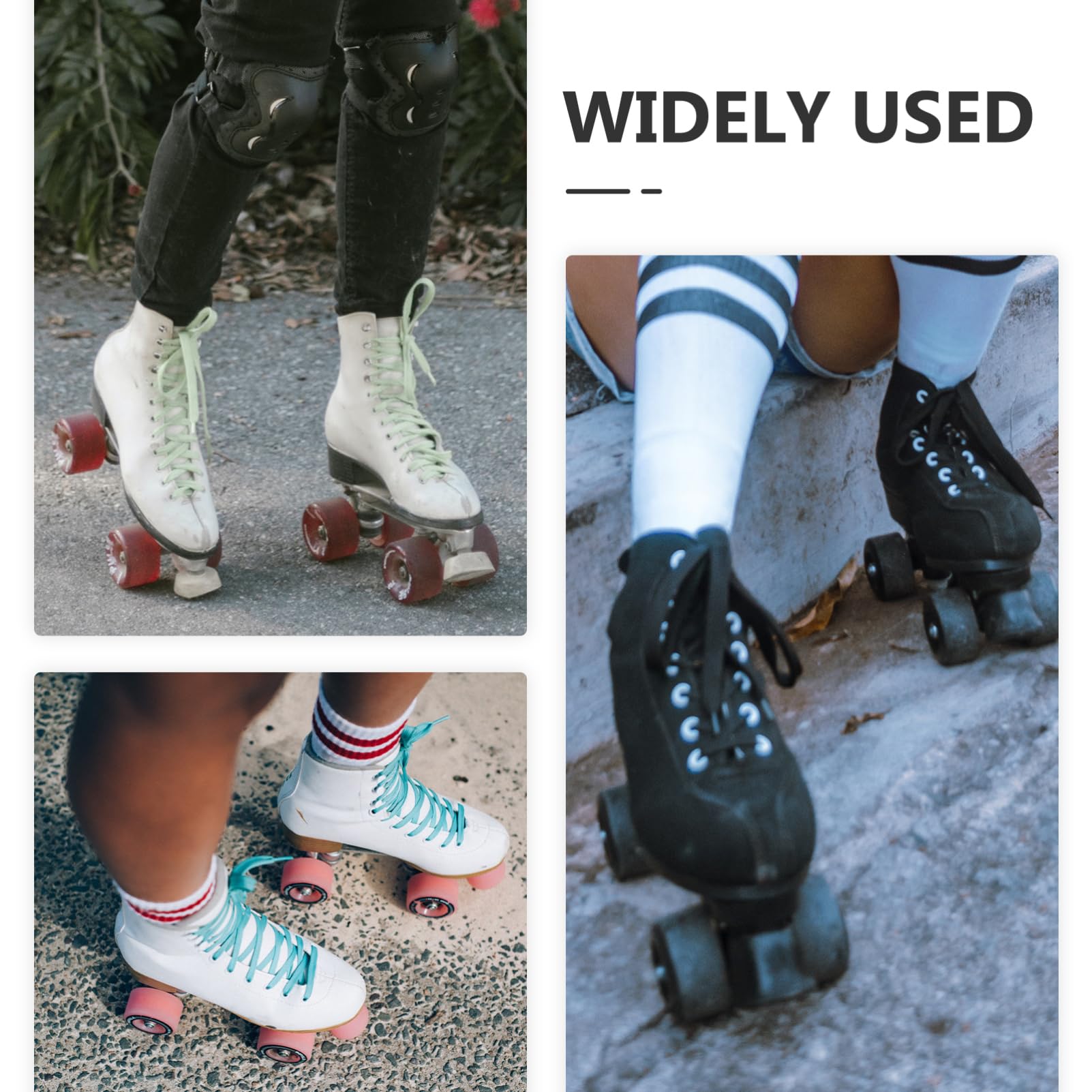 SUPVOX Roller Skate Replacement Wheels 4 Pack Double Row Skate Wheels 95a Rating Sturdy and Bright for Skating Shoes