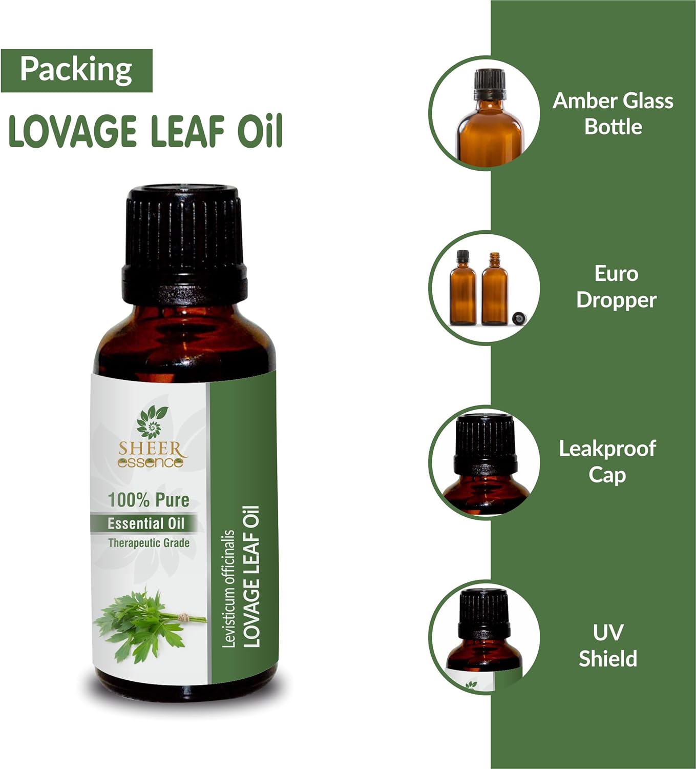 Lovage Leaf Oil (Levisticum Officinalis) Essential Oil 100% Pure Natural Undiluted Uncut Therapeutic Grade Oil 1.69 Fl.OZ