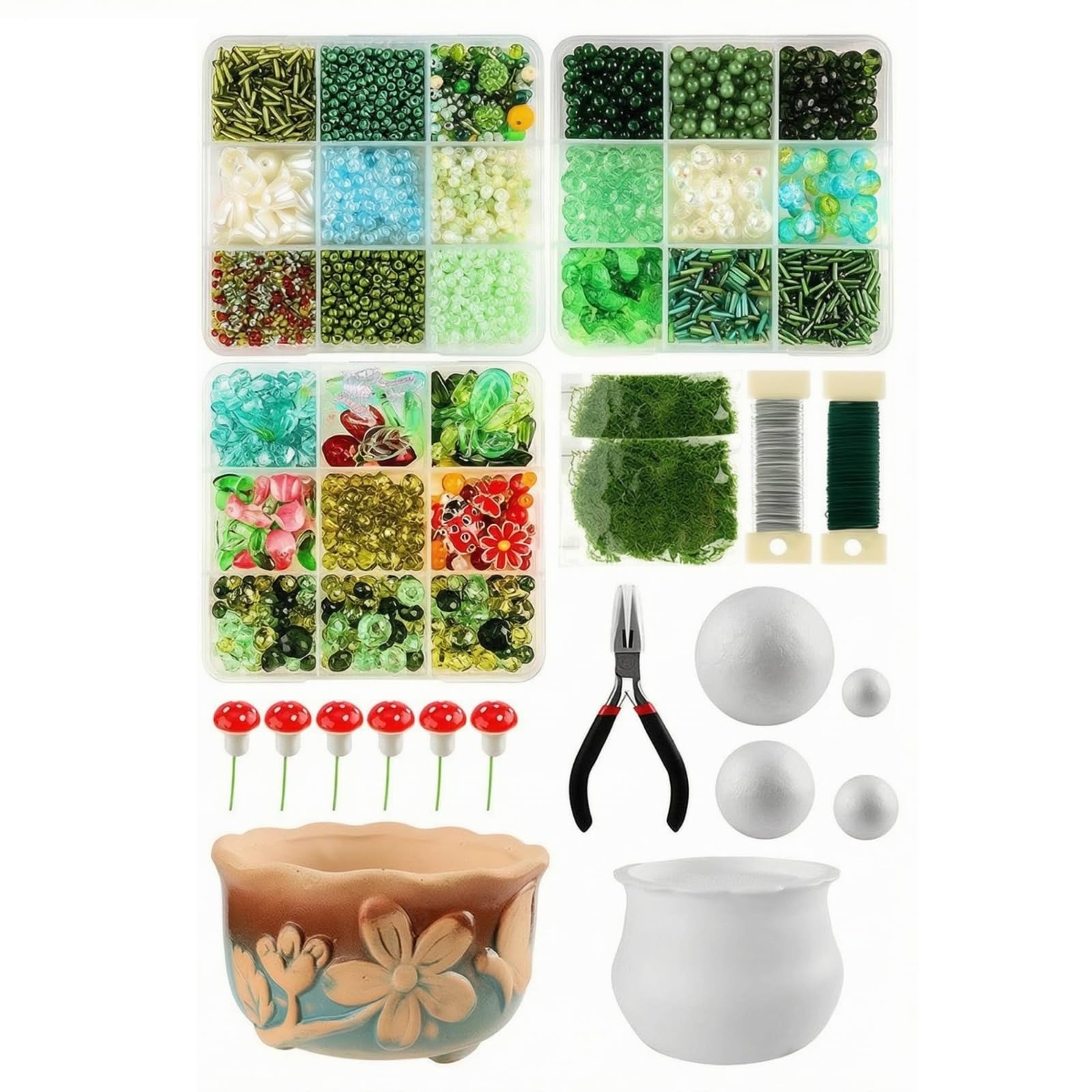 Qianly Kit Perles à Thème Végétal Accessoires Compl Kit Création D'ornemen Végétaux Suspendus Délicat Ornement Suspendu Végétal Artificiel