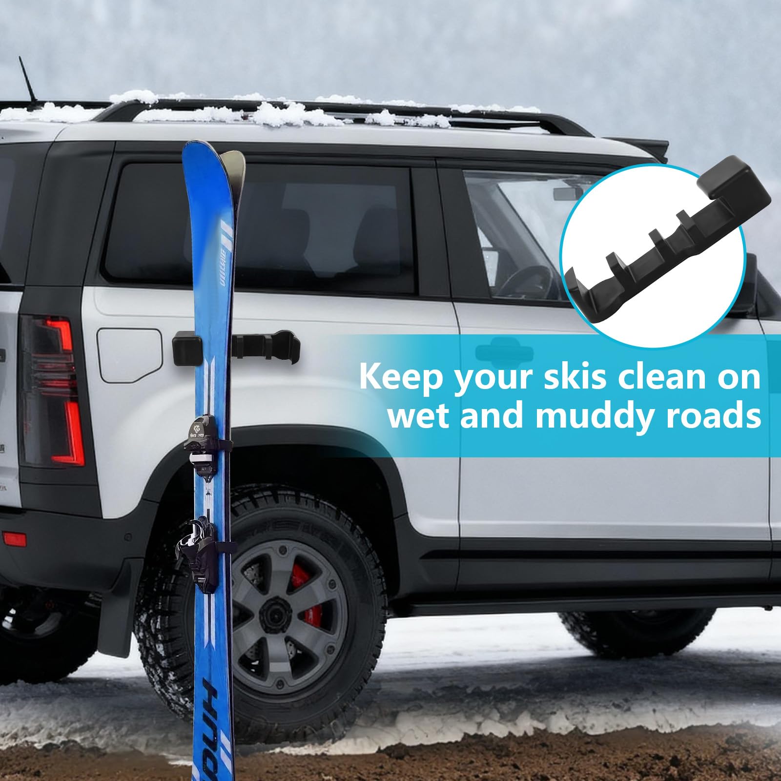 Magnetische Autohalterung für Ski, Snowboard, Fahrzeug, Snowboard-Halterung, Skizubehör, passend für die Befestigung von Ski (2 Stück)