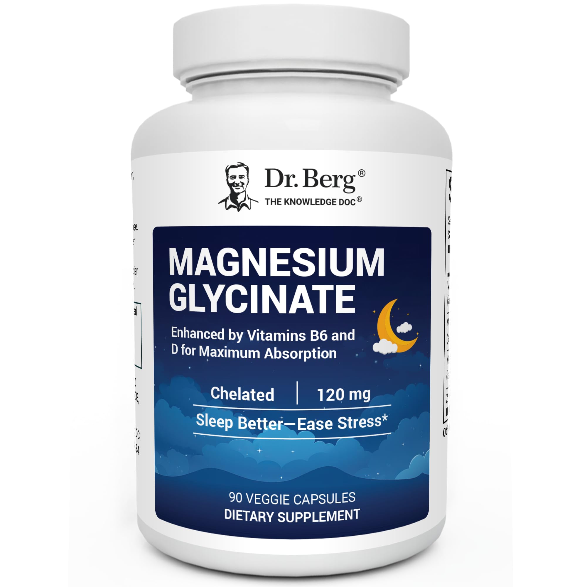 Dr. Berg Magnesium Glycinate 90ct – 4-in-1 Chelated for Muscle, Nerve, Sleep & Stress Support*– w/ D3, B6 & Zinc – 4X Lab-Tested – No Fillers – Formulated in USA, GMP-Certified