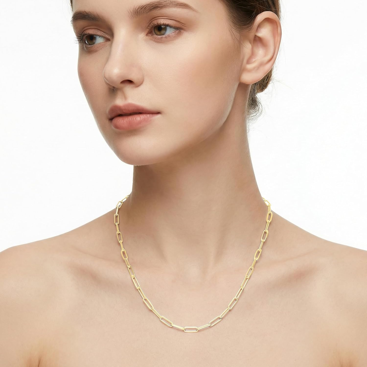 925 Sterling Silver Paperclip Chain Necklace for Women - Adjustable Necklace Fashion Jewelry Holiday Gift Size 18+2 Inch