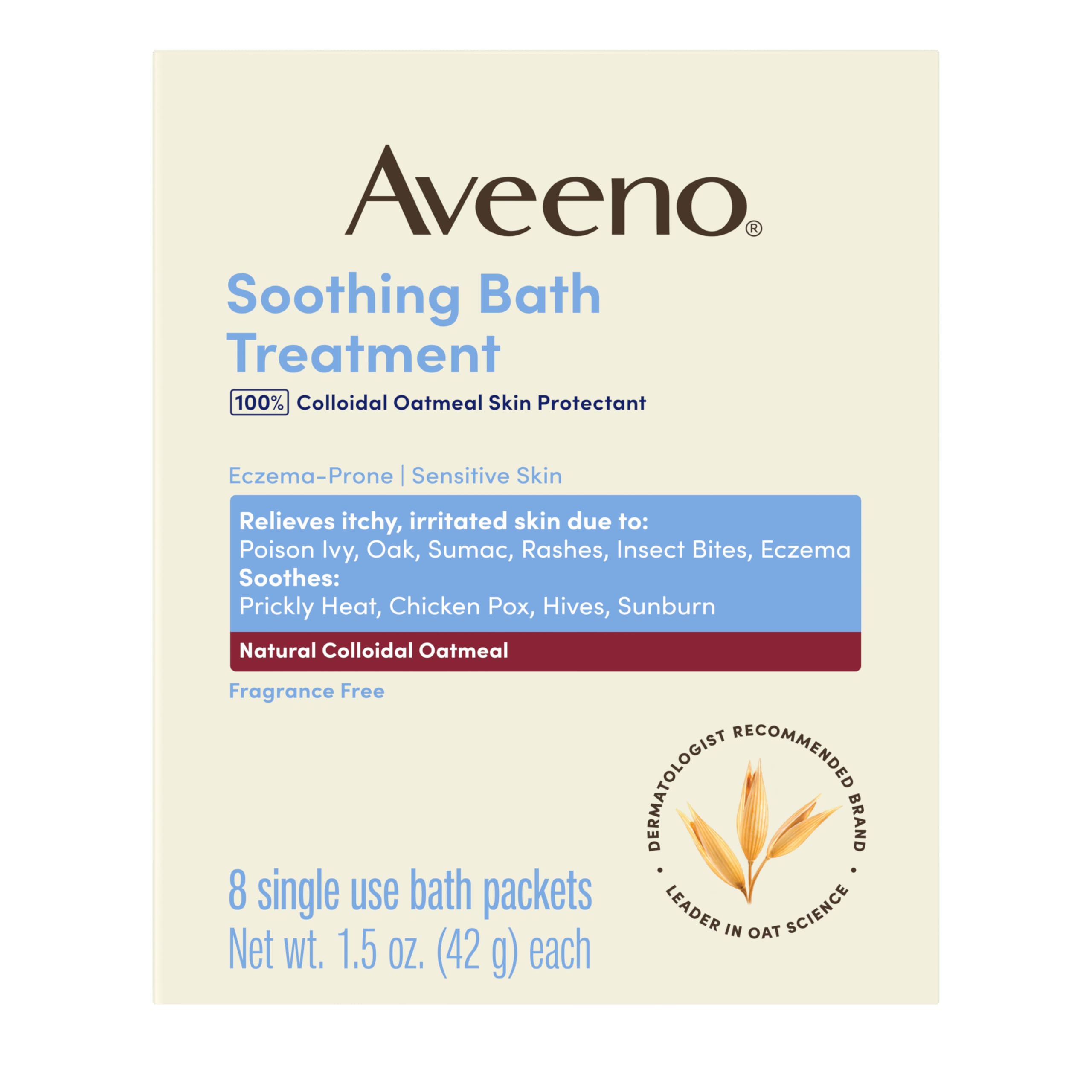 Aveeno Fragrance Free Soothing Bath Treatment 8-Count