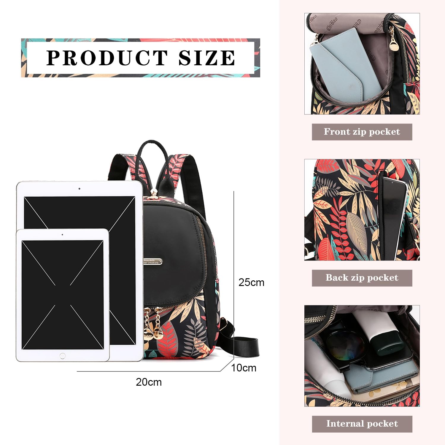 LHHMZ Femmes Mode Sac À Dos Petit sac à dos convertible multifonction pour filles Sacs à dos décontractés Sacs à bandoulière Sac à bandoulière