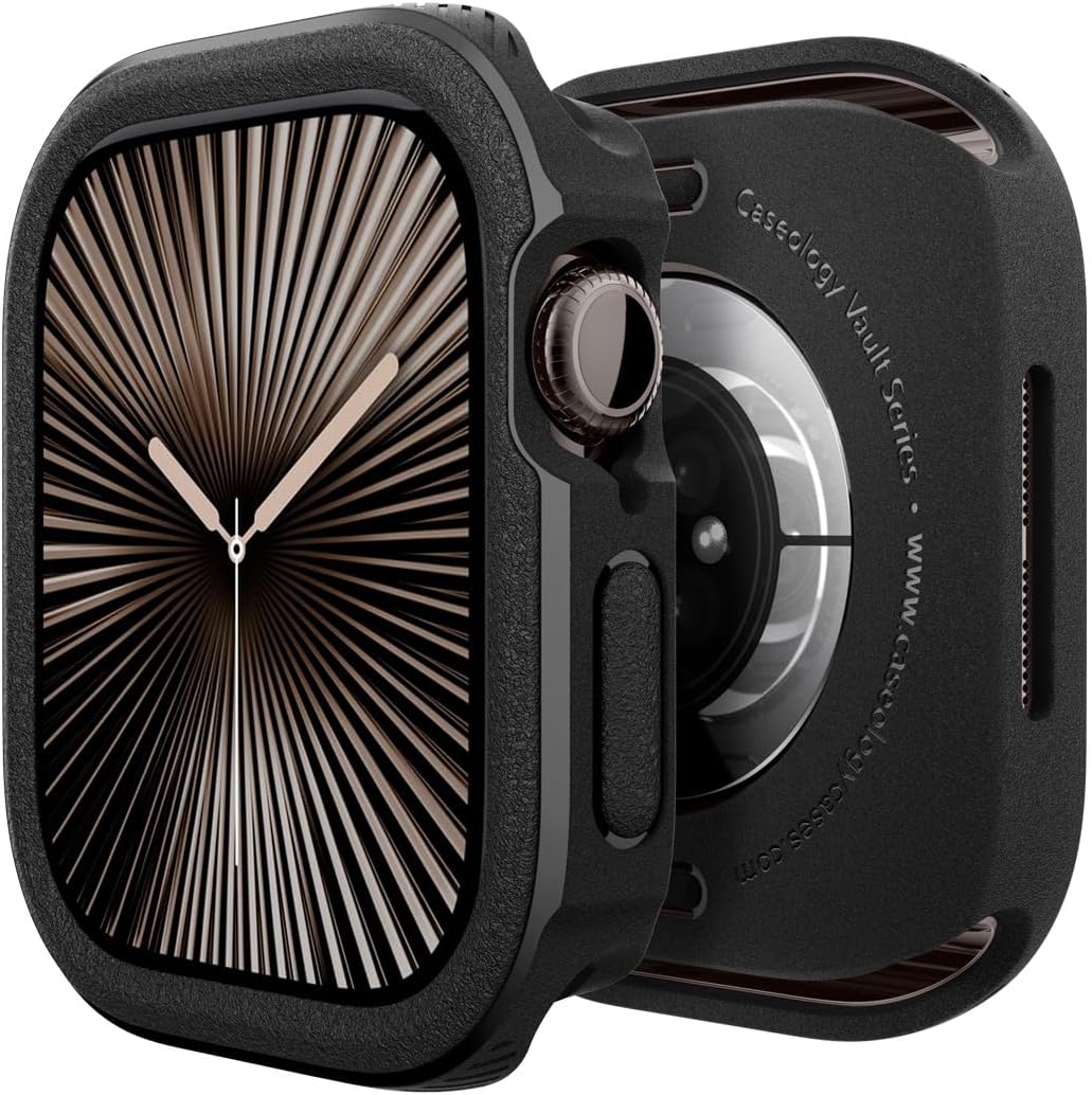 Caseology Vault designed for Apple Watch Series 11/10 (46mm) case cover - Matte Black