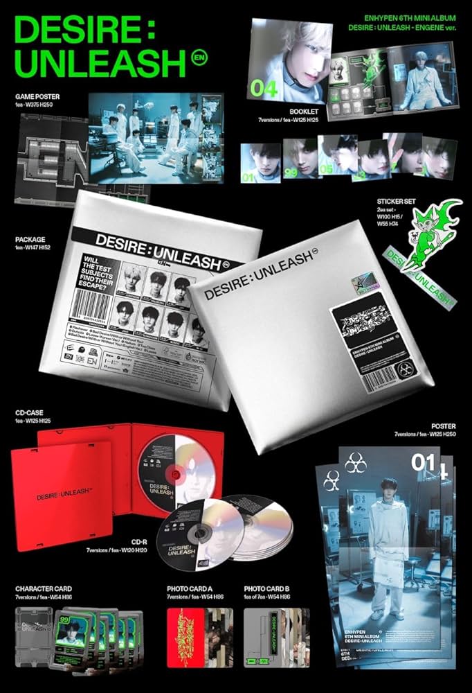 ENHYPEN UNLEASH 新品未開封 engene セット　アルバム Amazon.com: EN-HYPEN 6th Mini Album [DESIRE : UNLEASH