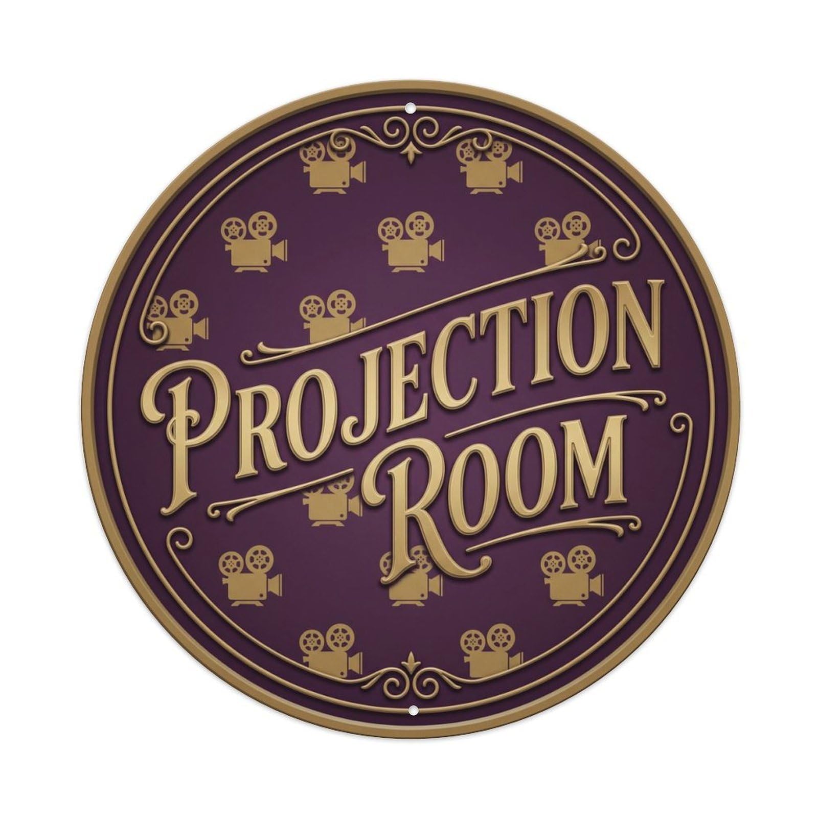 Metal Tin Sign Vintage Projection Room Text Projector