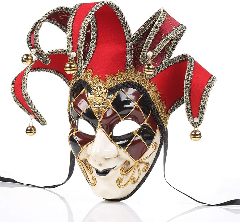 Full Face Men Masquerade Mask Jester Masks Women Vintage Venetian Mardi Gras Mask Halloween Party.