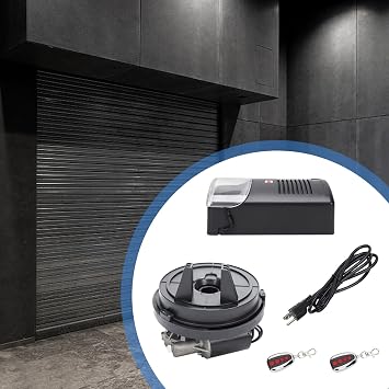 80W Automatic Rolling Shutter Opener Garage Rolling Shutter Opener Motor with 2 Remote Controls 250N