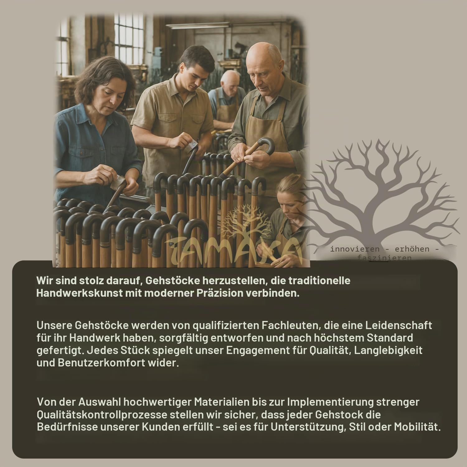 TAMAKA Gehstock aus Kohlefaser, 4-teilig, faltbar, verstellbar, für Männer, Frauen und Frauen, mit weichem Griff, leicht und stark, modern, elegant, kompakt, faltbar, 33,5 bis 37,5 cm