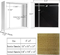 Vista 2 de Marco de caja de sombra de 8 x 8 pulgadas con calcomanías de letras, marco de fotos 3D, vitrina para recuerdos, artículos de bebé, recuerdos
