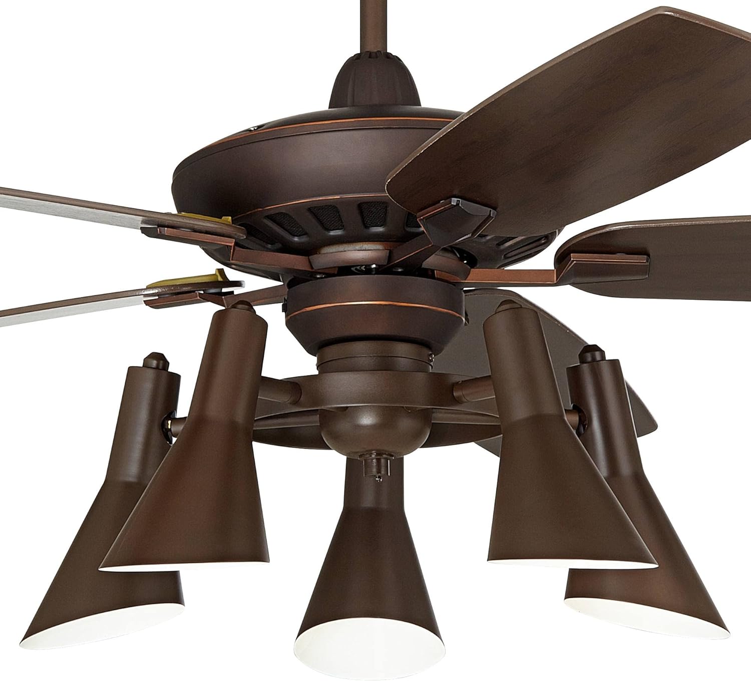Casa Vieja 52" Journey Retro Indoor Ceiling Fan with Light Kit LED Dimmable Remote Control Oil Rubbed Bronze Adjustable 5-Light for House Bedroom Living Room Home Kitchen Family Dining Office