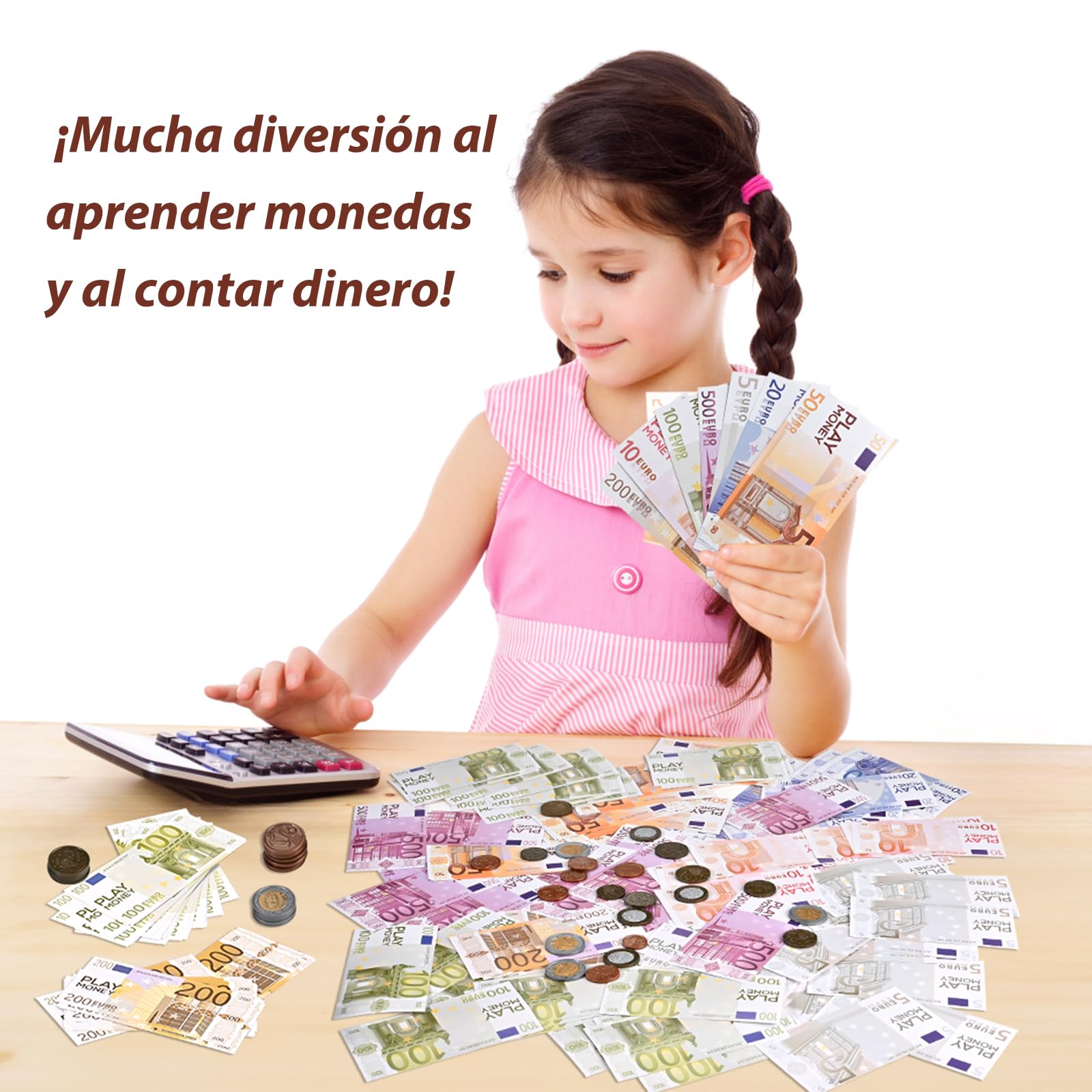 GOLDGE 215 Toy Money for Kids, Fake Banknotes 5, 10, 20, 50, 100, 200 and 500 Toy Banknotes as Learning Materials for Children Cash Register Child Role Play — view 5