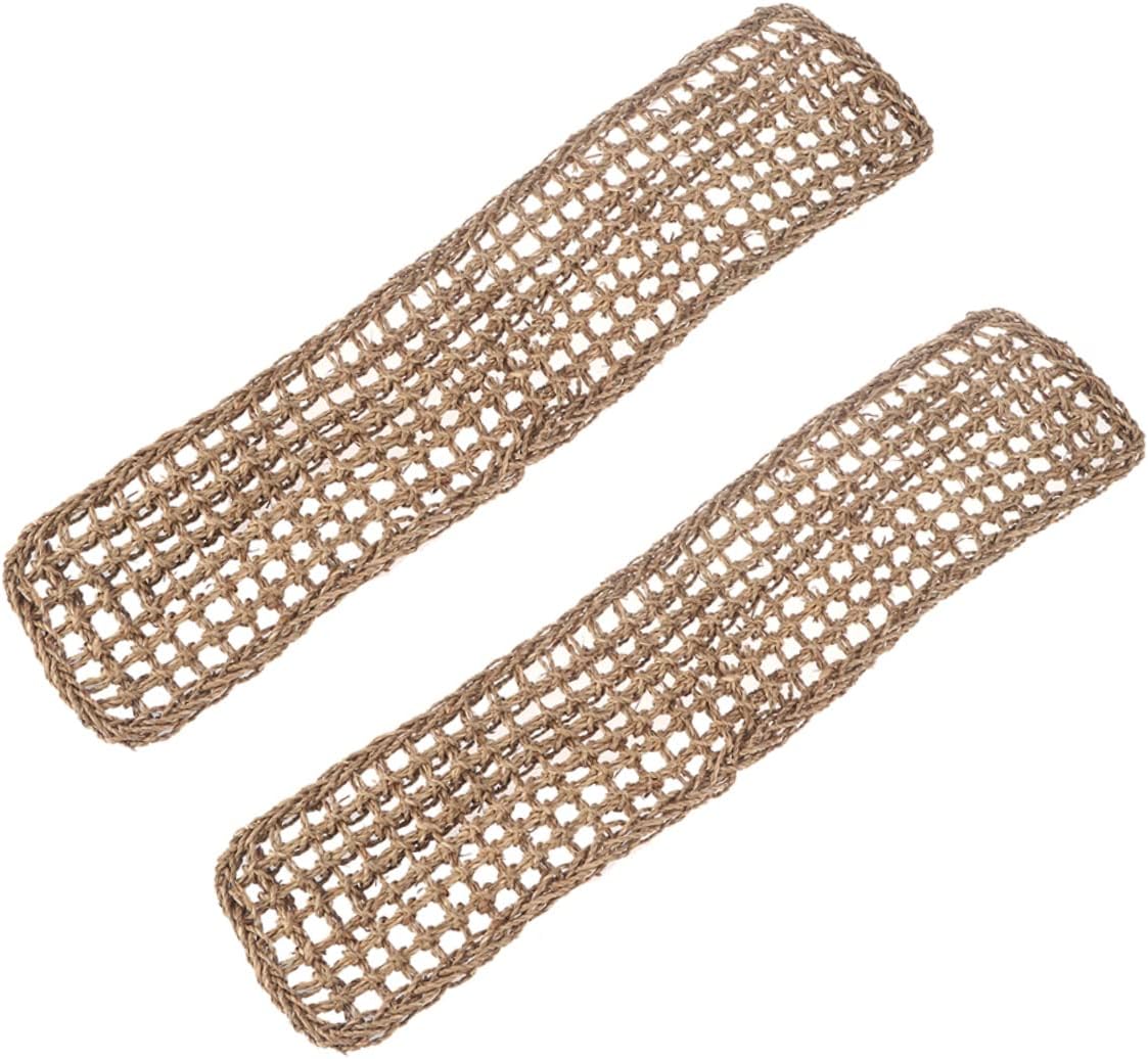 COLLBATH 2PCS Lizard Seagrass Hammocks Reptile Hanging Beds Natural PET Grass Mats for Lizards and Other Reptiles for Terrariums and Habitats