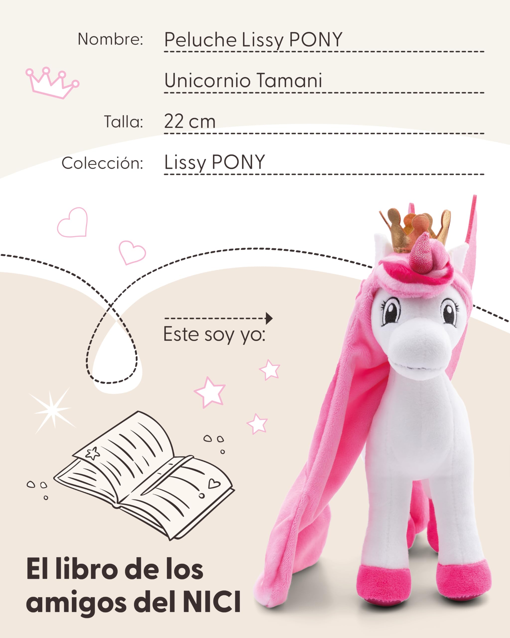 Peluche Unicornio Niña NICI Peluche Lissy PONY Unicornio Tamani