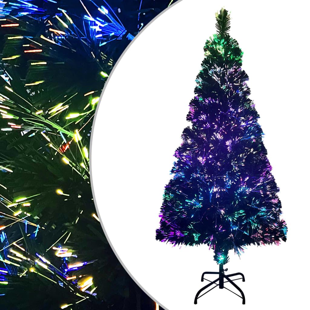 Generico Albero di Natale con Supporto Verde 150 cm in Fibra Ottica,Decorazioni Natalizie,Alberi di Natale-321027