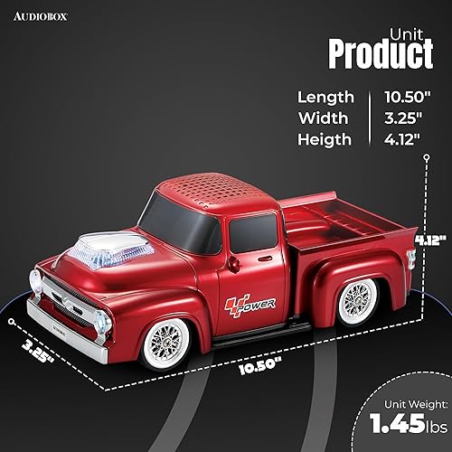 Miniatura 6 de Audiobox SoundRides - Réplica de autos, camiones con altavoz Bluetooth, enlace manos libres, micrófono integrado (barra de calor bajo, negro)