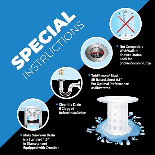 Miniatura 22 de TubShroom, la ducha revolucionaria con tubo protector de cabello receptor/filtro/atrapar Gris