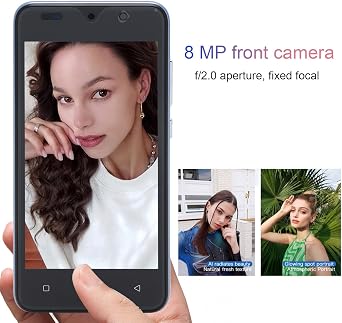 Yoidesu 5 Inch Smartphone with 1440 x 3040 Resolution, 4GB RAM 32GB ROM, Face Recognition, 8MP Camera, for Android 12 with HD Screen, MT6580M Processor (Blue)