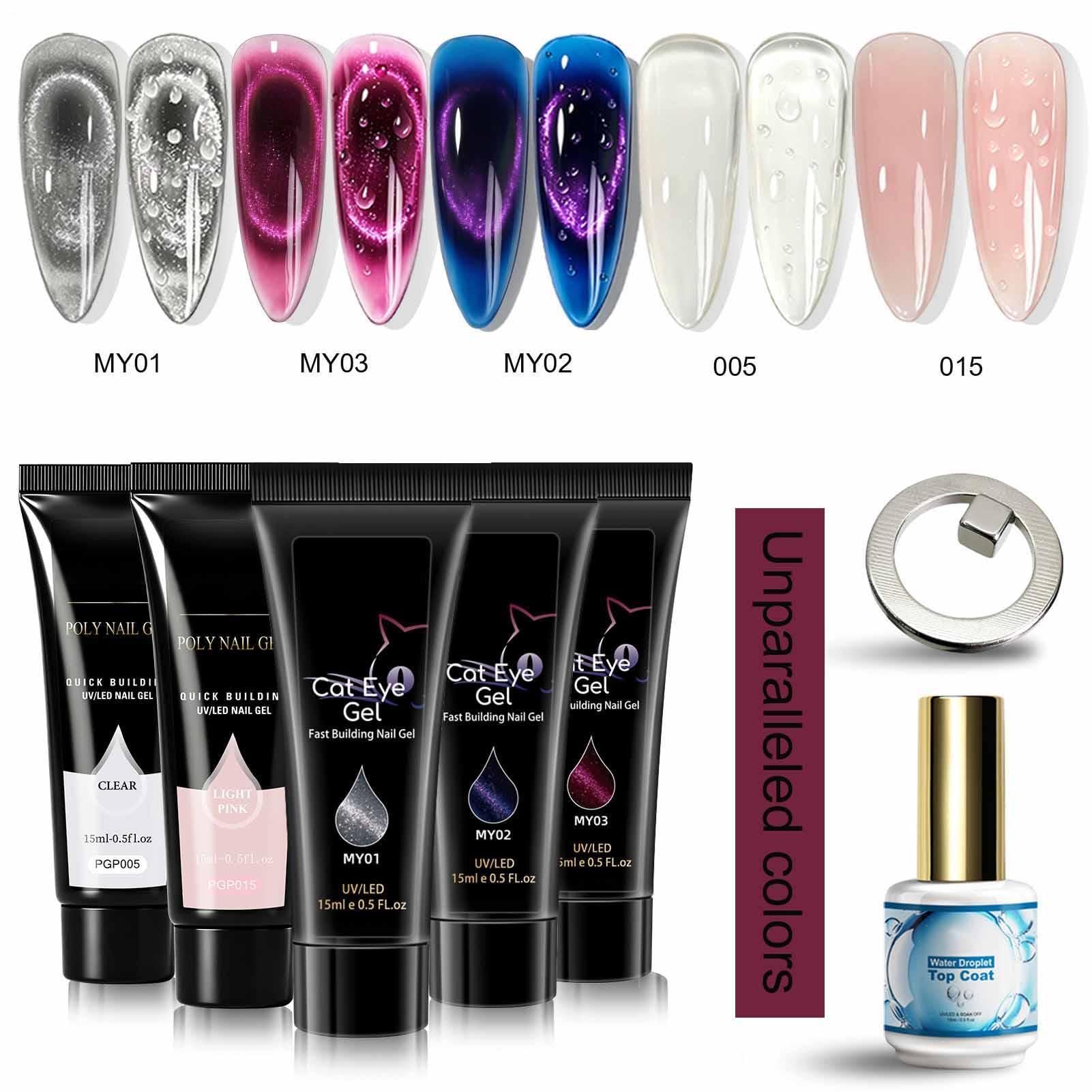 Kit Gel Per Estensioni Unghie Unghie Lunga Tenuta 5 Colori | Set Gel Costruttore Base Colla per Salone Casa Scultura e Stampaggio Donne Ragazze Adulti e Principianti