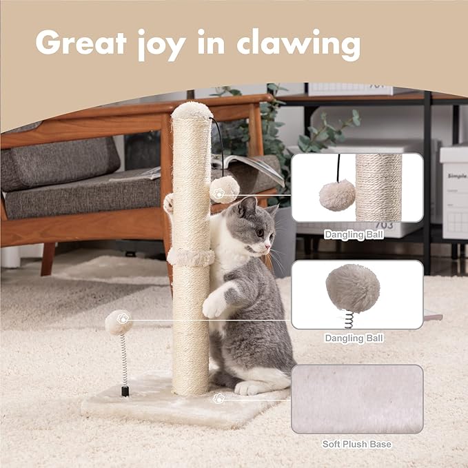 Rascador para Gatos MECOOL 22 pulgadas Beige miniatura 2