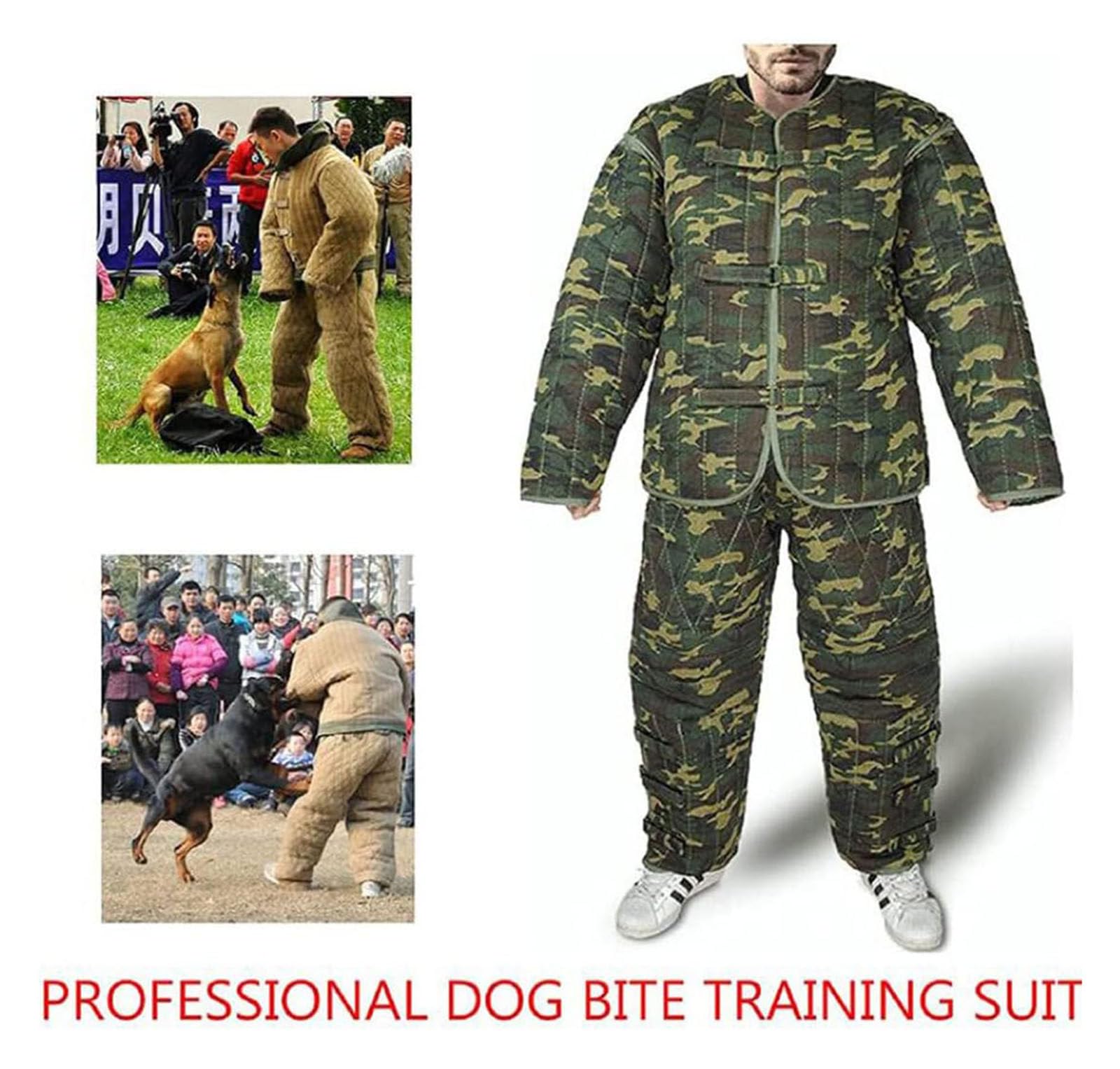 Traje de adiestramiento canino,Ropa protectora para adiestramiento canino,grueso, antidesgarros,Mangas extraíbles con cremallera,Altura recomendada: 1,65-1,85 m