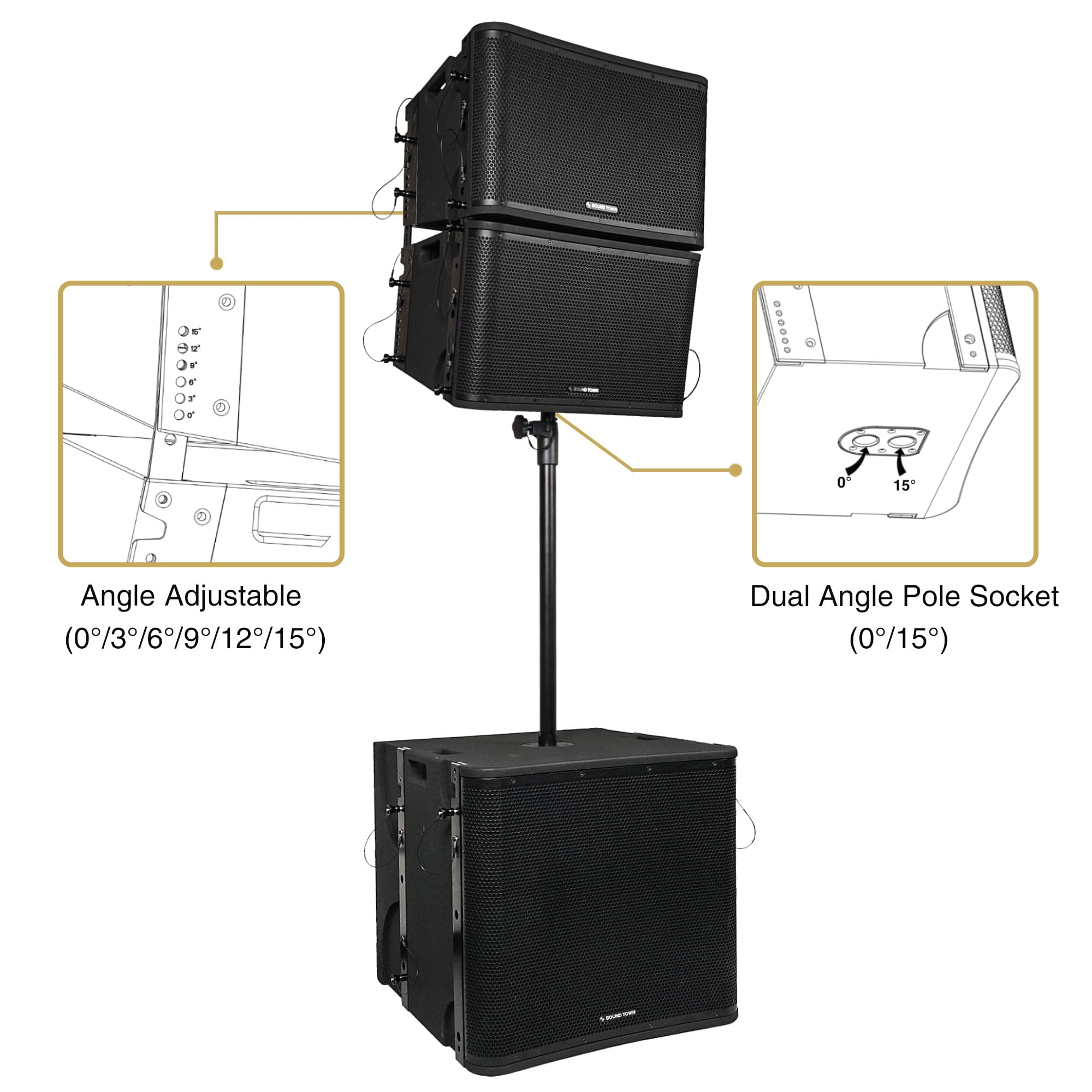 15  theater speaker system スタンド付き Amazon.com: Sound Town ZETHUS Series Line Array Speaker