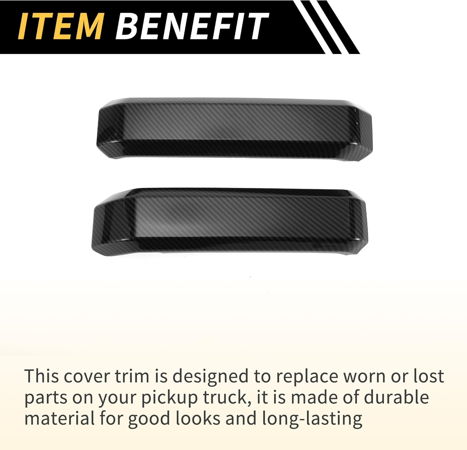 1 Set Interior Door Handle Cover Trims for Ford F-150 2015-2020 Inside Door Handle Cover Protector Carbon Fiber ABS Black