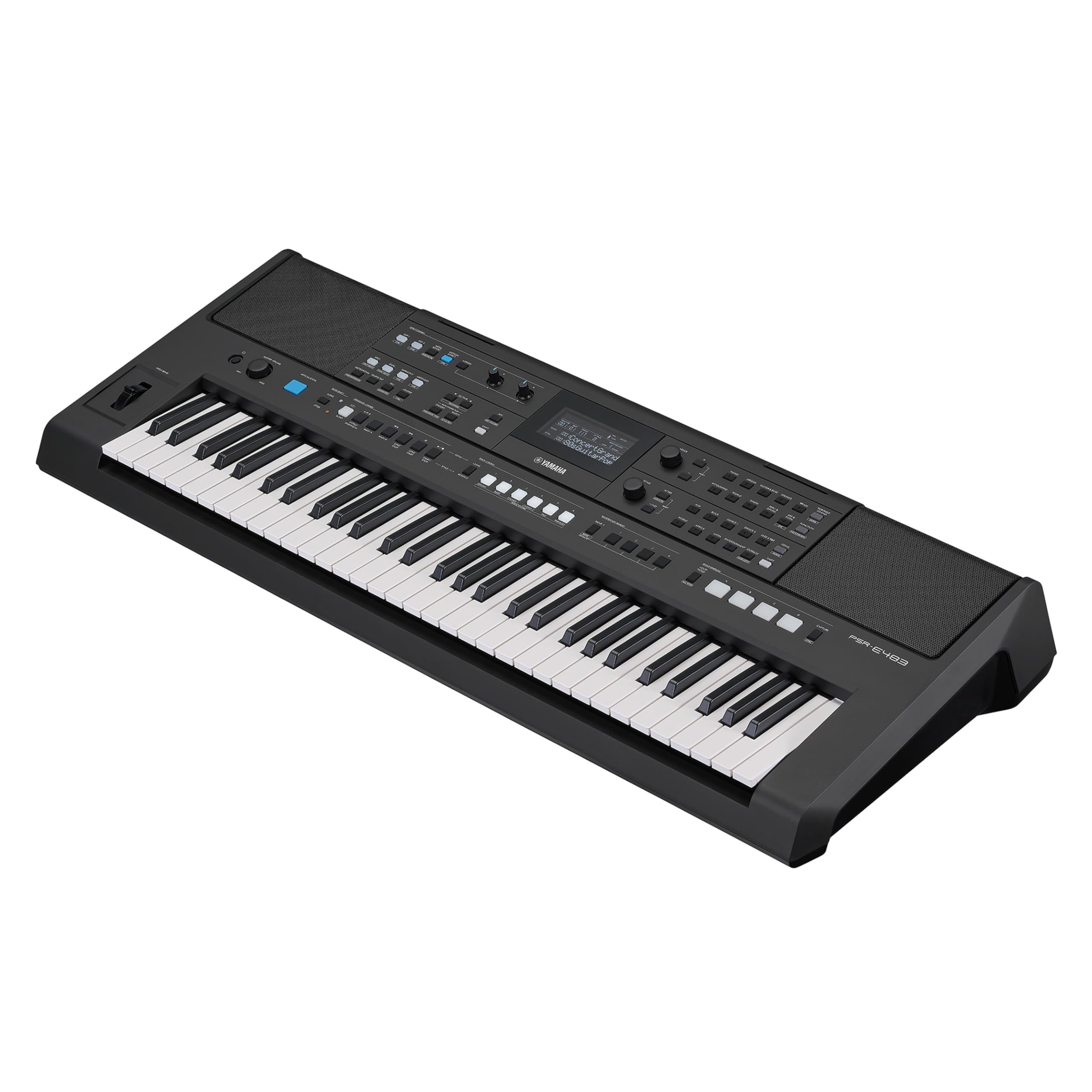 YAMAHA PSR-​E483 Tastiera – Tastiera Portatile Moderna con 61 Tasti Sensibili al Tocco, 860 Voci con 15 Super Articulation Lite, 345 Stili, Speaker Potenti e USB-​C – Nero